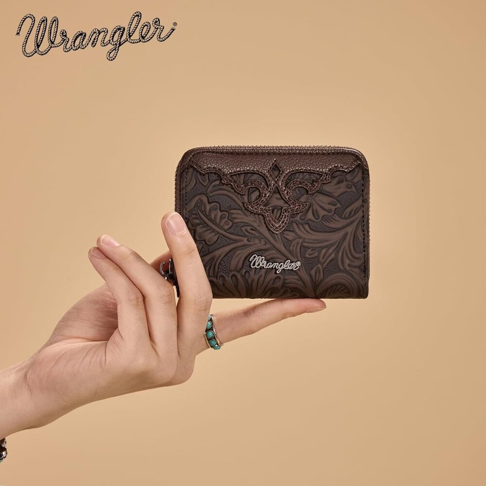 Wrangler Dark Brown Embossed Wallet - Picture 1 of 5